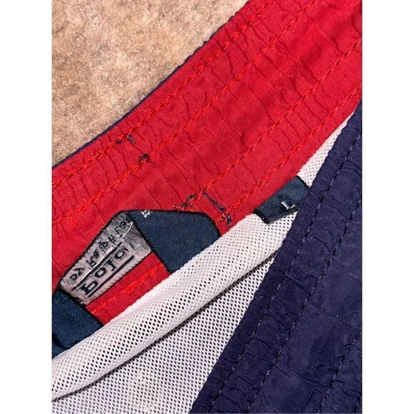 Nice Vintage Polo Ralph Lauren NAVY BLUE WITH  red LOGO swim Shorts - large Good - Picture 3 of 7